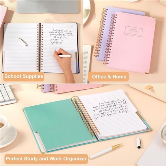 8"x10" Large Spiral Lined Journals Notebook for Women with‎ Dividers 240 Pages - Picture 4 of 6